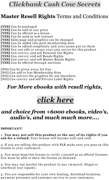 Product picture Clickbank Cash Cow Secrets